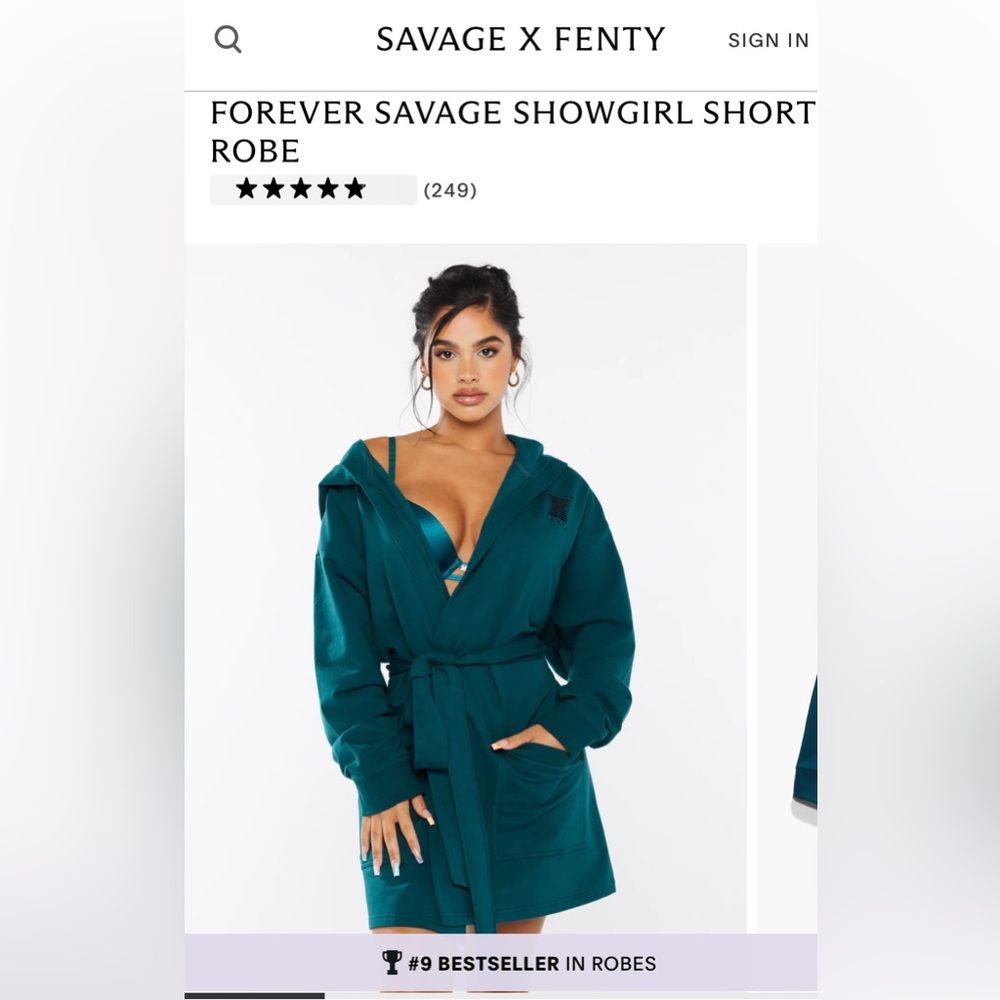Savage‎ X Fenty Teal Hooded Robe
